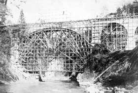 工事中の第三音更川橋梁